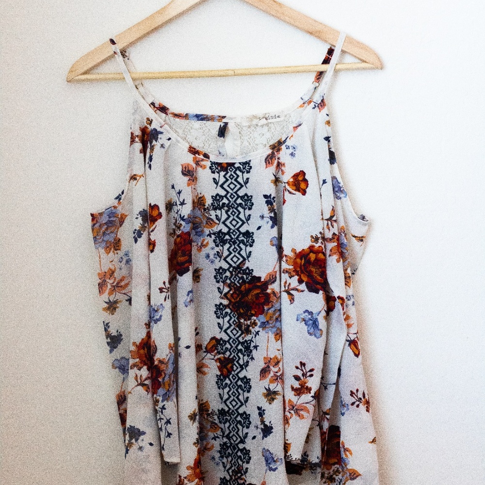 Floral Cold Shoulder Embroidered Blouse Top